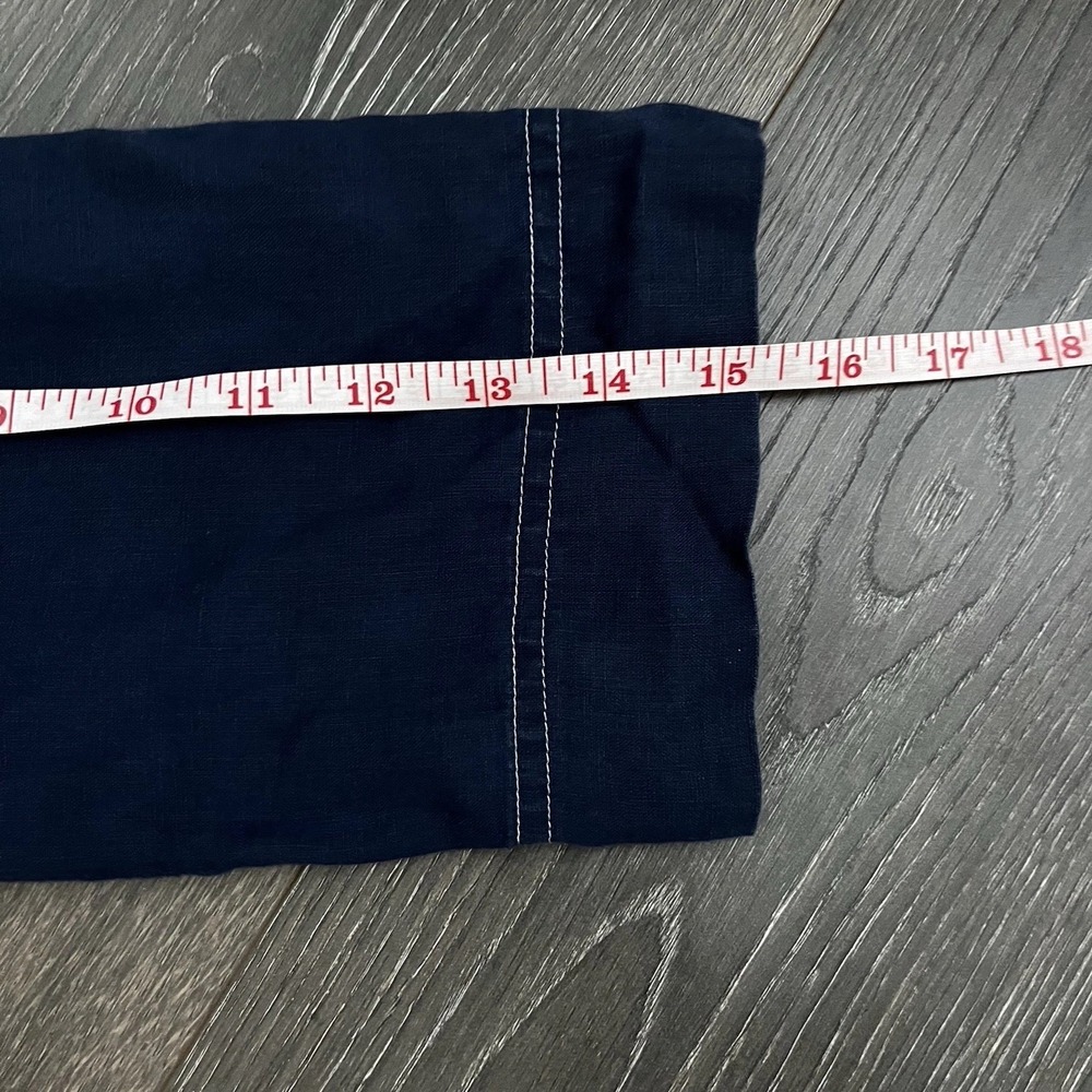 Ralph Lauren Jean Company 100% Linen Drawstring Roll Sleeve Tab Top MP Coastal - Picture 9 of 9
